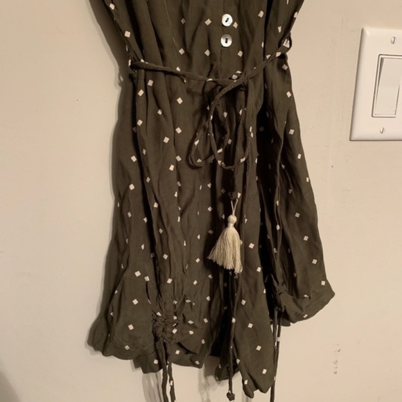 Faithfull the Brand Olive Polka Dot Romper - Picture 3 of 7